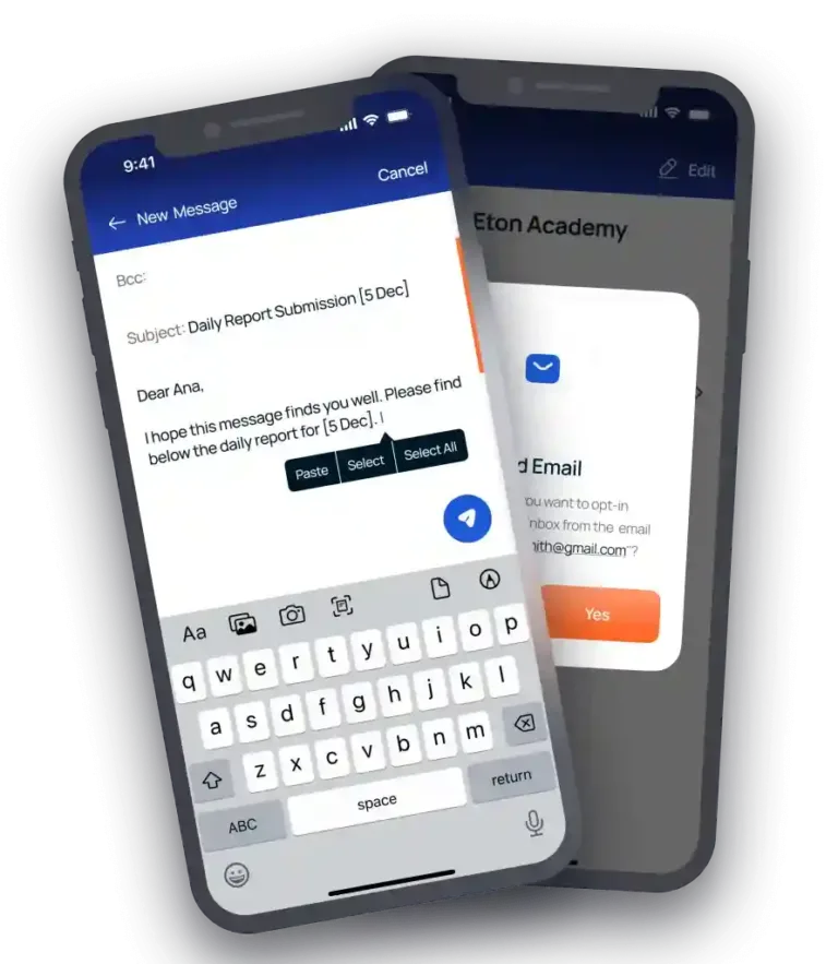 OptMsg homepage slider — secure inbox feature
