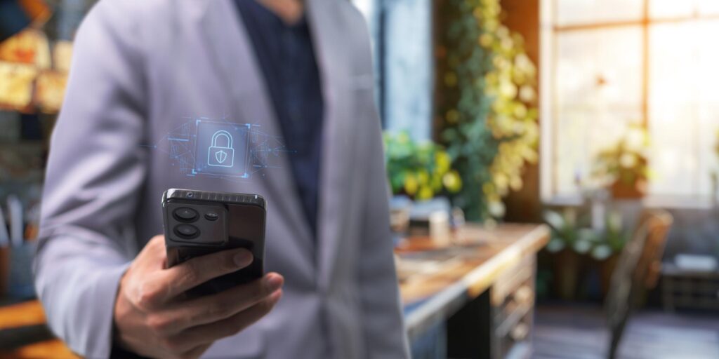 Man Looking at Phone