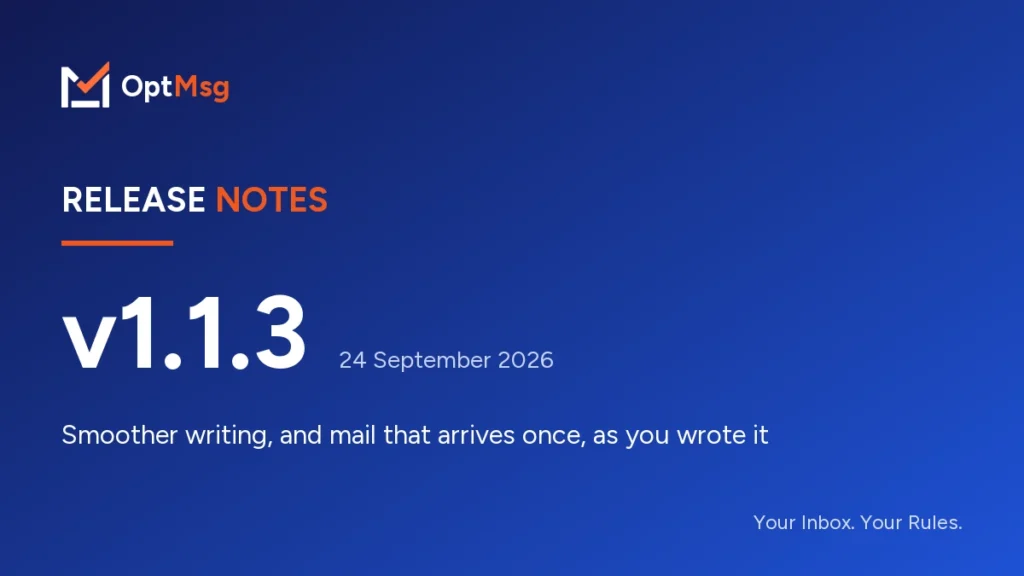 OptMsg Release Notes v1.1.3