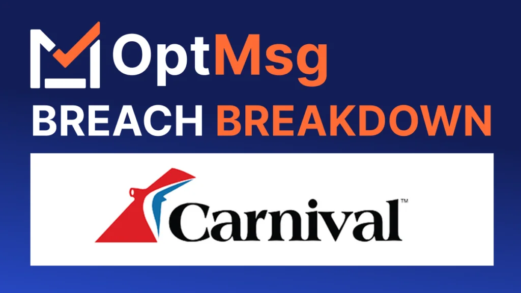 Carnival data breach summary by OptMsg Breach Breakdown